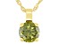Pre-Owned Green Cubic Zirconia 18K Yellow Gold Over Sterling Silver Pendant With Chain 3.54ctw
