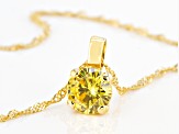 Pre-Owned Yellow Cubic Zirconia 18K Yellow Gold Over Sterling Silver Pendant With Chain 3.40ctw