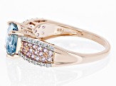 Pre-Owned Blue Zircon 10k Rose Gold Ring 3.09ctw