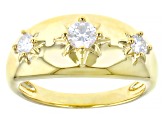 Pre-Owned Moissanite 14k yellow gold over sterling silver ring .43ctw DEW