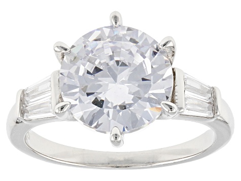 Pre-Owned White Cubic Zirconia Platinum Over Sterling Silver Ring 6.50ctw