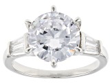 Pre-Owned White Cubic Zirconia Platinum Over Sterling Silver Ring 6.50ctw
