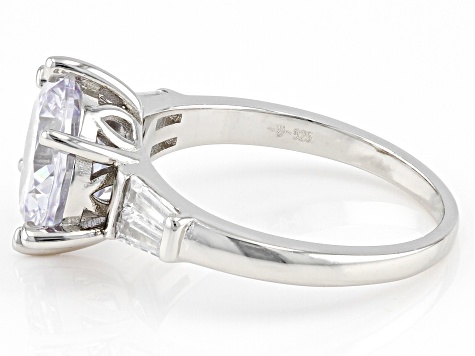 Pre-Owned White Cubic Zirconia Platinum Over Sterling Silver Ring 6.50ctw
