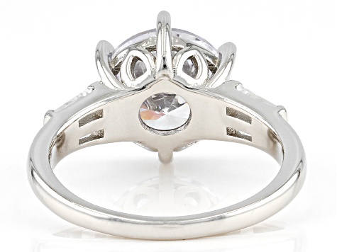 Pre-Owned White Cubic Zirconia Platinum Over Sterling Silver Ring 6.50ctw