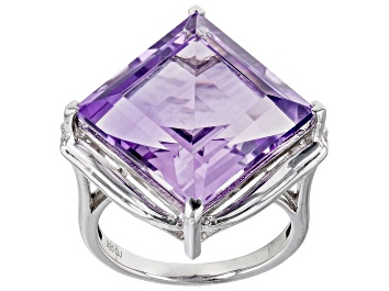 Picture of Pre-Owned Purple Amethyst Rhodium Over Sterling Silver Ring 7.60ct