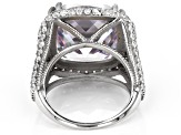 Pre-Owned White Cubic Zirconia Platinum Over Sterling Silver Ring 31.95ctw