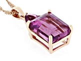 Pre-Owned Grape-Color Fluorite & White Zircon 18k Rose Gold Over Silver Pendant With Chain 6.69ctw