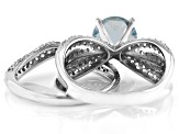 Pre-Owned Sky Blue Glacier Topaz Rhodium Over Sterling Silver Ring Set 3.60ctw