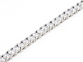 Pre-Owned White Cubic Zirconia Rhodium Over Sterling Silver Tennis Bracelet 17.34ctw