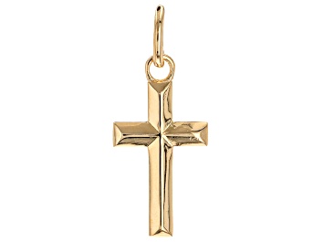 Picture of Pre-Owned 18k Yellow Gold Over Bronze Cross Pendant