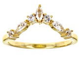 Pre-Owned White Lab Created Sapphire 18k Yellow Gold Over Sterling Silver Enhancer Ring 0.45ctw