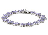 Pre-Owned Blue Tanzanite Rhodium Over Sterling Silver Bracelet 7.90ctw