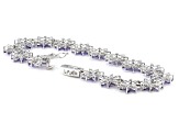 Pre-Owned Blue Tanzanite Rhodium Over Sterling Silver Bracelet 7.90ctw
