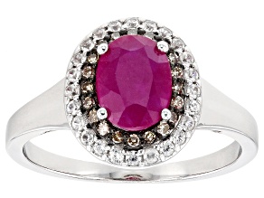 Pre-Owned Red Ruby Rhodium Over Sterling Silver Ring 1.80ctw