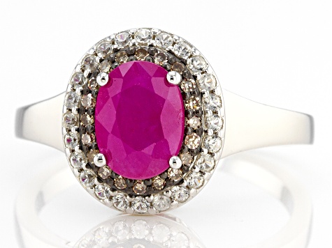 Pre-Owned Red Ruby Rhodium Over Sterling Silver Ring 1.80ctw