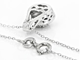Pre-Owned White Diamond Rhodium Over Sterling Silver Cluster Pendant With 18" Cable Chain 0.10ctw