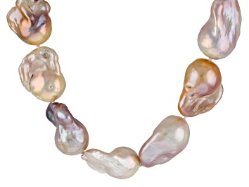 Picture of Pre-Owned Genusis™ Multi-Color Cultured Freshwater Pearl Rhodium Over Sterling Silver 18 Inch Neckla