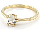 Pre-Owned White Zircon 10k Yellow Gold Ring 0.58ct