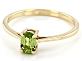 Pre-Owned Green Manchurian Peridot(TM) 10k Yellow Gold Ring 0.40ct