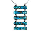 Pre-Owned Turquoise Rhodium Over Sterling Silver Necklace