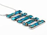 Pre-Owned Turquoise Rhodium Over Sterling Silver Necklace