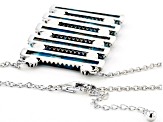 Pre-Owned Turquoise Rhodium Over Sterling Silver Necklace