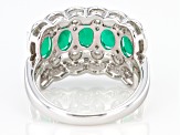 Pre-Owned Green Onyx Rhodium Over Sterling Silver Band Ring 1.97ctw