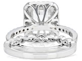 Pre-Owned White Cubic Zirconia Rhodium Over Sterling Silver Ring Set 7.69ctw