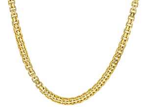 Pre-Owned 18k Yellow Gold Over Sterling Silver Square Box Link Chain