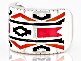 Pre-Owned Multi-Color Enamel Rhodium Over Silver Band Ring