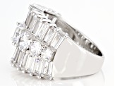 Pre-Owned White Cubic Zirconia Rhodium Over Sterling Silver Ring 9.91ctw