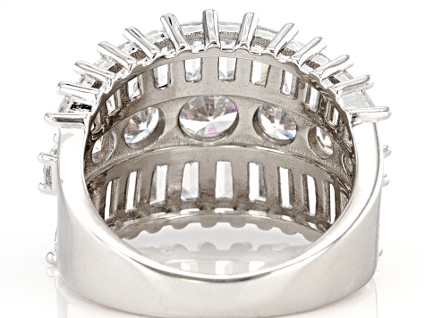 Pre-Owned White Cubic Zirconia Rhodium Over Sterling Silver Ring 9.91ctw