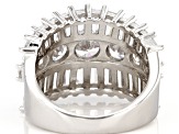 Pre-Owned White Cubic Zirconia Rhodium Over Sterling Silver Ring 9.91ctw