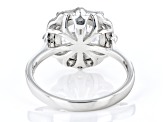 Pre-Owned White Cubic Zirconia Rhodium Over Sterling Silver Ring 6.04ctw