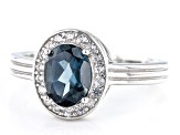 Pre-Owned London Blue Topaz Rhodium Over Sterling Silver Ring 1.45ctw
