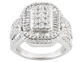 Pre-Owned Cubic Zirconia Rhodium Over Sterling Silver Ring 3.55ctw (2.11ctw DEW)