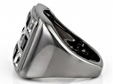 Pre-Owned Black Spinel Black Rhodium Over Sterling Silver Men's Ring 3.43ctw