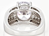 Pre-Owned White Cubic Zirconia Rhodium Over Sterling Silver Ring 9.87ctw