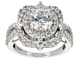 Pre-Owned White Cubic Zirconia Rhodium Over Sterling Silver Ring 5.55ctw