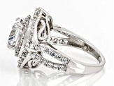 Pre-Owned White Cubic Zirconia Rhodium Over Sterling Silver Ring 5.55ctw