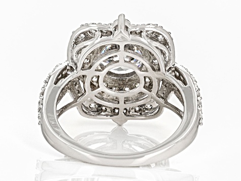 Pre-Owned White Cubic Zirconia Rhodium Over Sterling Silver Ring 5.55ctw