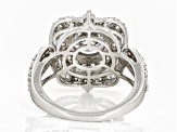 Pre-Owned White Cubic Zirconia Rhodium Over Sterling Silver Ring 5.55ctw