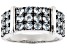 Pre-Owned Sky Blue Glacier Topaz Rhodium Over Sterling Silver Men's Band Ring 3.13ctw