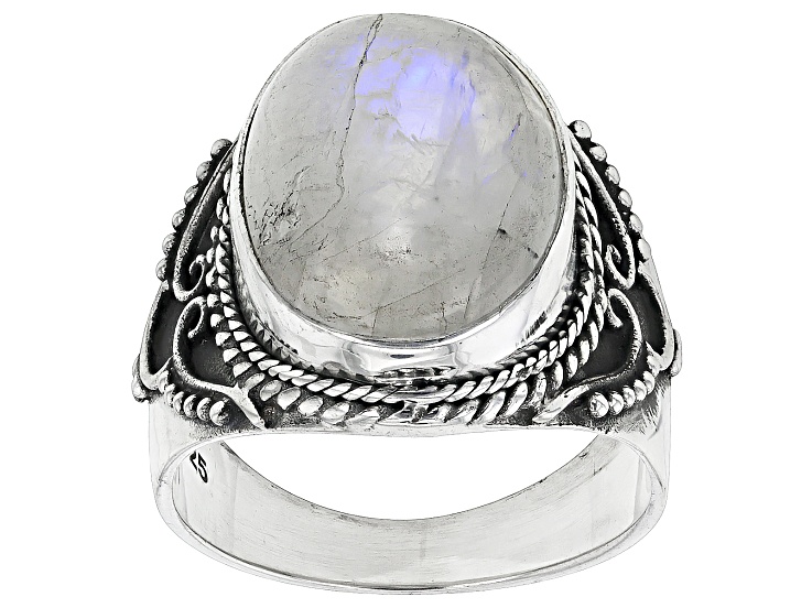 Buy Rainbow Moonstone Ring 925 Solid Sterling Silver Ring Signet Online in  India 