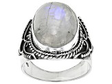 Pre-Owned Rainbow Moonstone Sterling Silver Ring