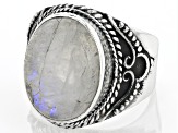 Pre-Owned Rainbow Moonstone Sterling Silver Ring