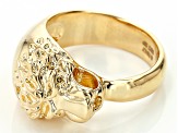 Pre-Owned Moda Al Massimo® 18k Yellow Gold Over Bronze Lion Ring