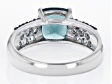 Pre-Owned Blue Fluorite Rhodium Over Sterling Silver Ring 2.81ctw