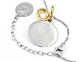 Pre-Owned White Cubic Zirconia Rhodium And 18k Yellow Gold Over Sterling Silver Pendant With Chain 1