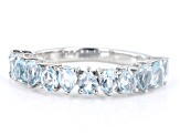 Pre-Owned Sky Blue Glacier Topaz Rhodium Over Sterling Silver Band Ring 1.94ctw